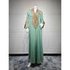 Indonesia Middle East Autumn and Winter Fashion Women Embroidery Rope Embroidery Color Robe Arab Dubai Jumpsuit Long dress Dresses