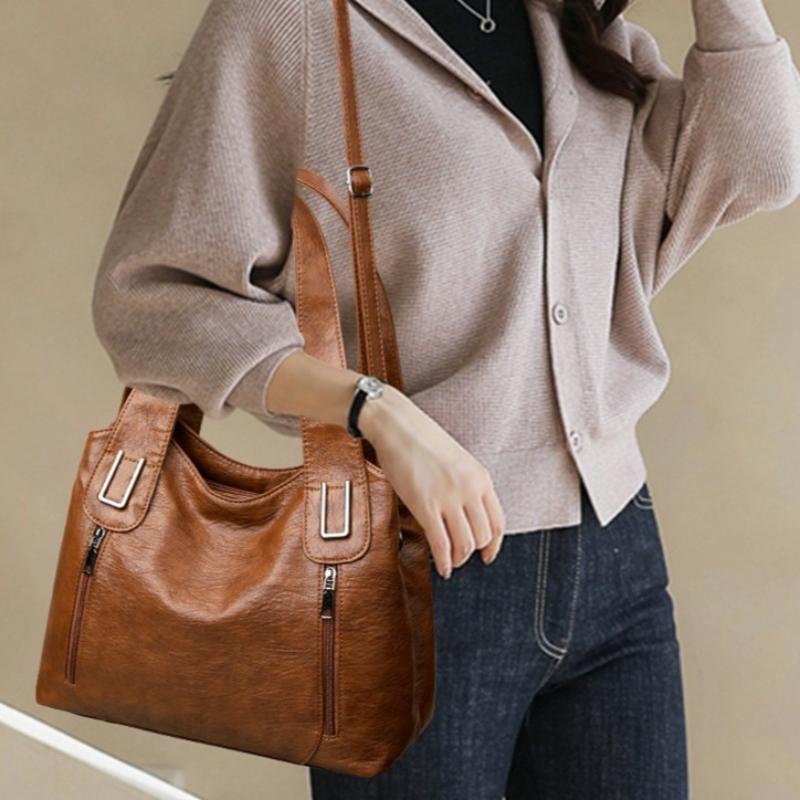 Fashion Top-Handle Tote Bags For Women Luxury Leather Handbag And Purse Ladies Shoulder Crossbody Bag Casual Tote