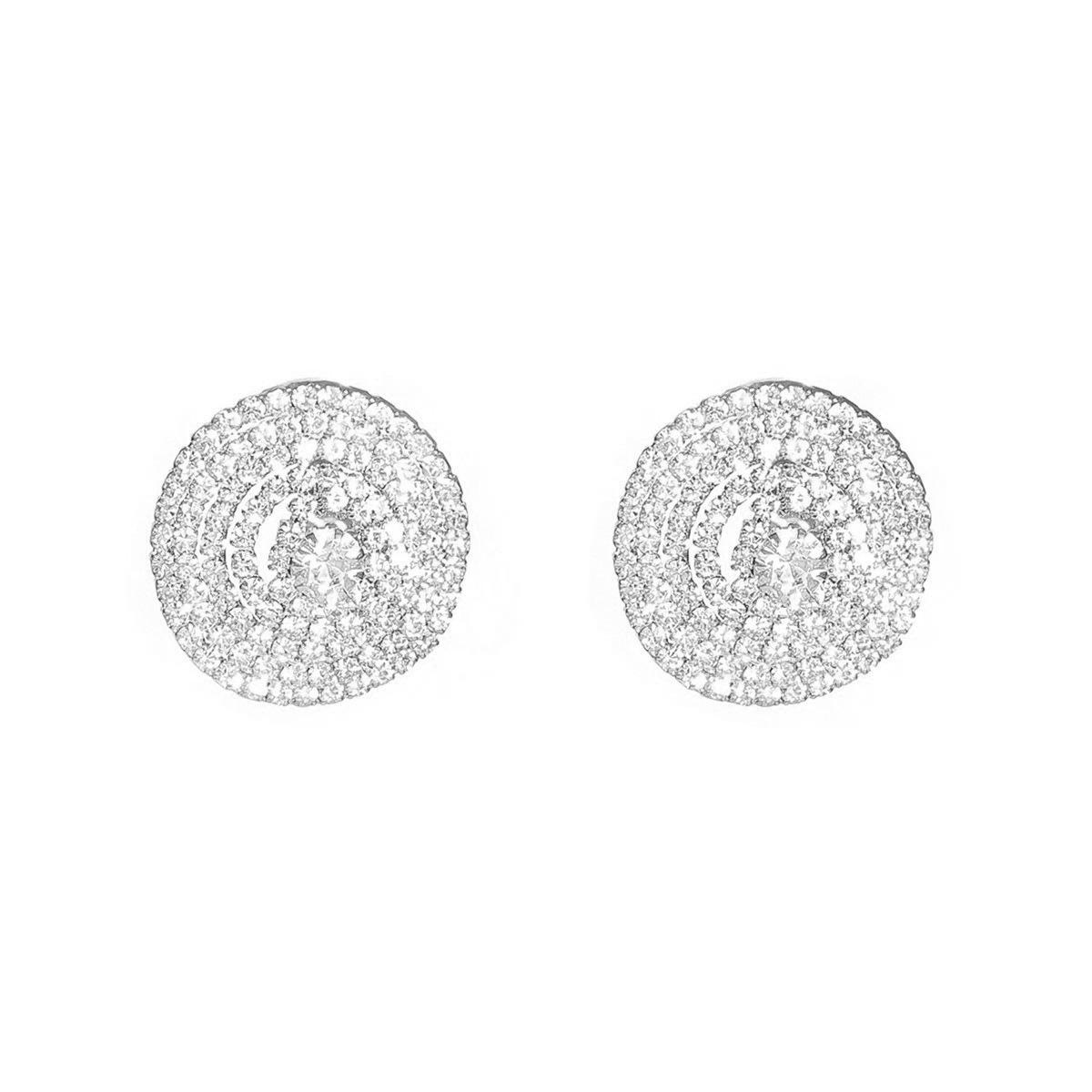 

Модные роскошные круглые серьги со стразами, блестящие маленькие серьги, элегантные трендовые женские серьги, 1 пара