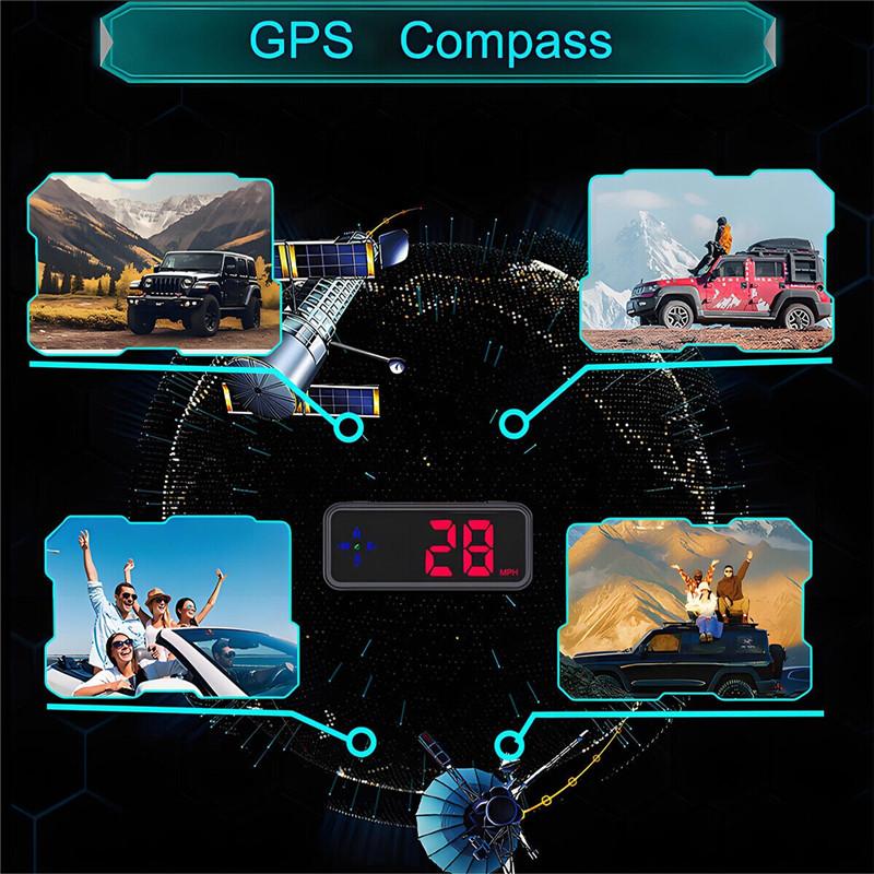 2024 Mini LED Digital Speedometer GPS Car HUD Head Up Display MPH/KMH Universal