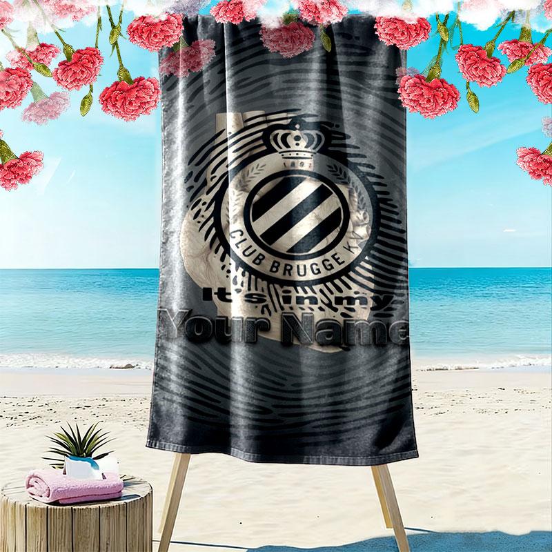 Club Brugge KV Custom Name Print Beach Towel, Large Soft Quick Dry Towel for Beach Camping Swimming