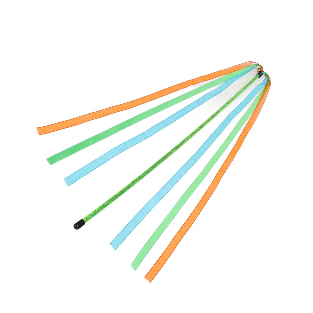 Cat Wand Toy Interactive Soft Colorful Strings Boredom Relief Kitten Teaser Stick for Indoor