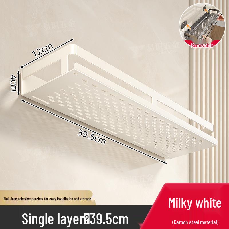 Deliksiz Duvara Monte Banyo Lavabo ve Tuvalet Saklama Rafı