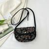 Niche Printed Retro Women's Bag New Fashion Versatile Casual Shoulder Crossbody High-end Fashion Saddle Bag