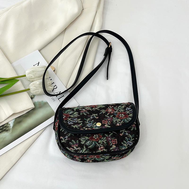 

Нишевая принтованная ретро женская сумка новая модная универсальная повседневная на плечо кроссбоди высококлассная модная сумка-седло