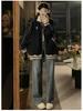 Women's Spring/Autumn Baseball-Style Stand-up Collar Jacket - Casual, Loose College Style Cardigan for Couples.