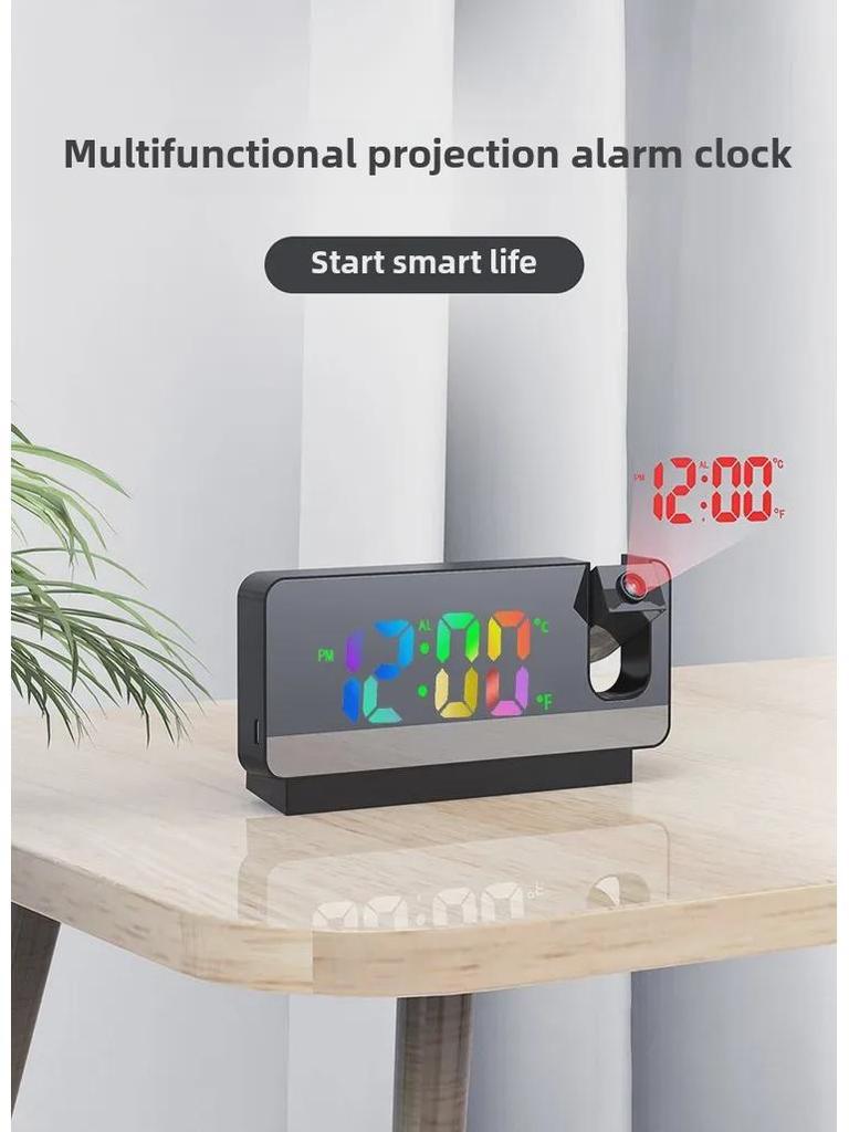 Smart LED Projection Alarm Clock with Temperature and Calendar