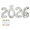 2026 Crown Number Foil Balloons for New Year Eve Party Decoration Supplies Navidad Christmas 2025 Photo Props Gifts