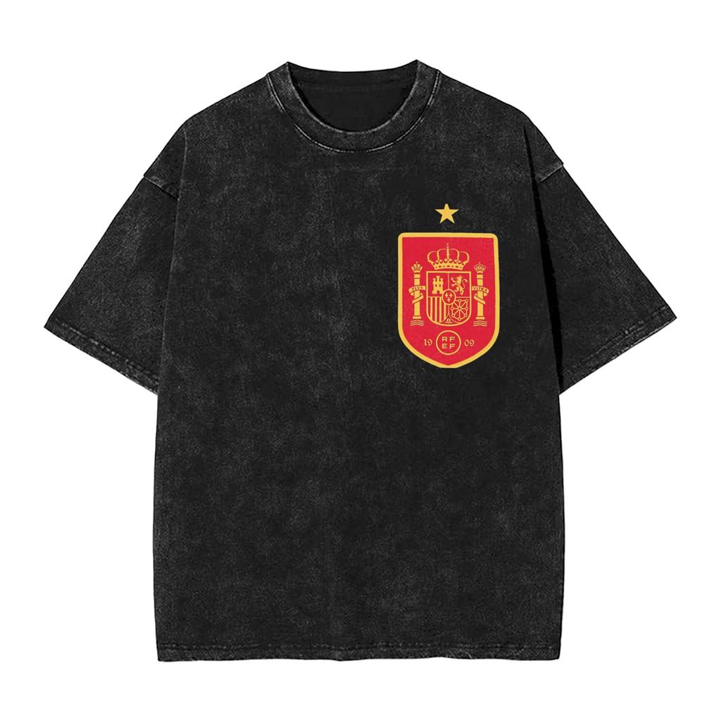 Spain Spanish Flag T Shirt Harajuku T Shirts Short Sleeve Awesome Tops Beach Cotton Breathable Oversized Tees