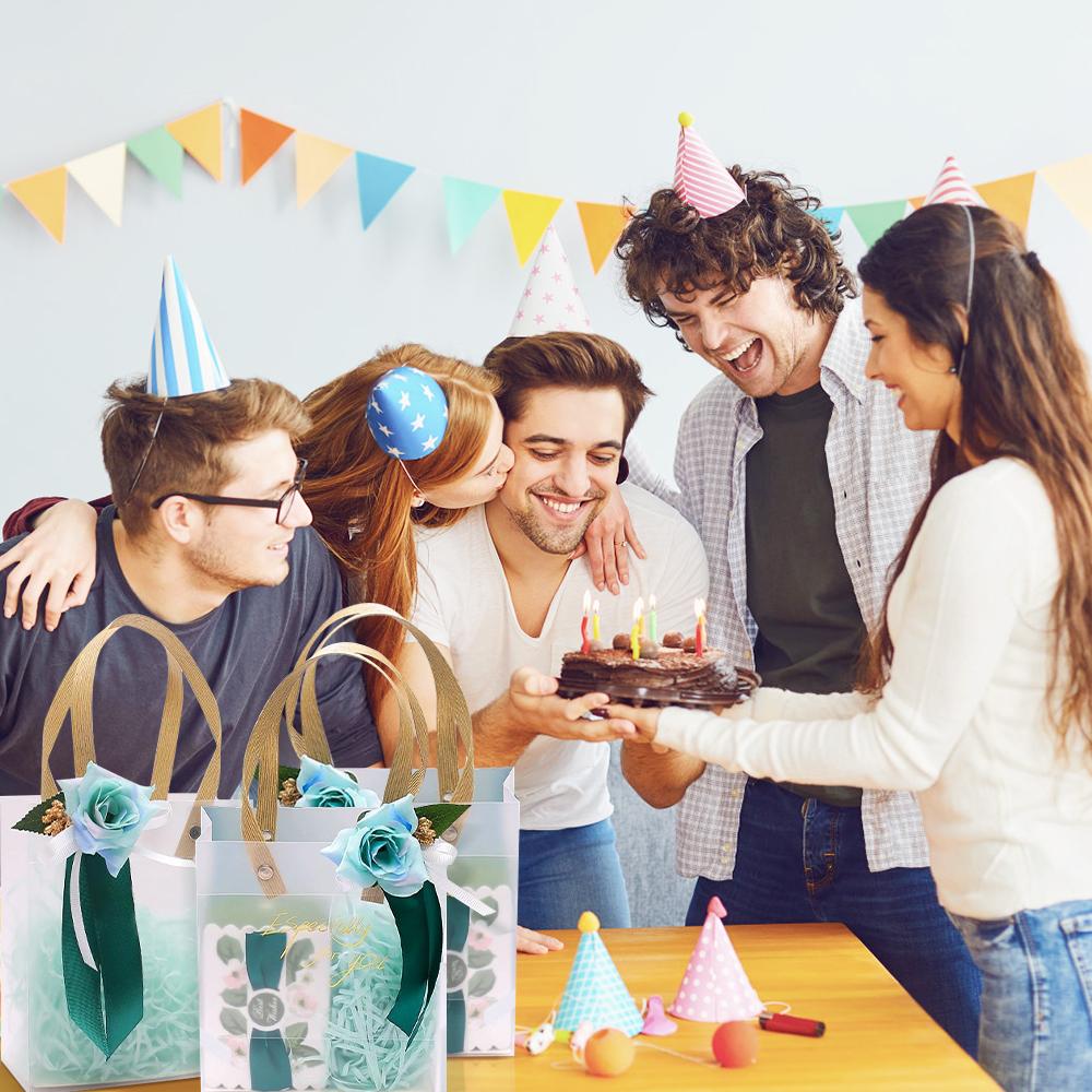 2pcs Holiday Gift Bags, Eco-Friendly Companion Candy Birthday Gift Bags, Anniversary Commemorative Bags, Frosted Tote Bags