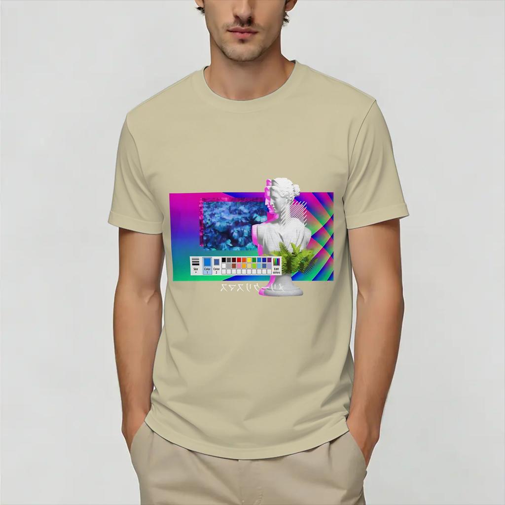 Frutiger Aero World Vaporwave T Shirt Unisexs 100 Cotton Amazing TShirts Round Neck Tee Shirt Short Sleeve Tops Summer