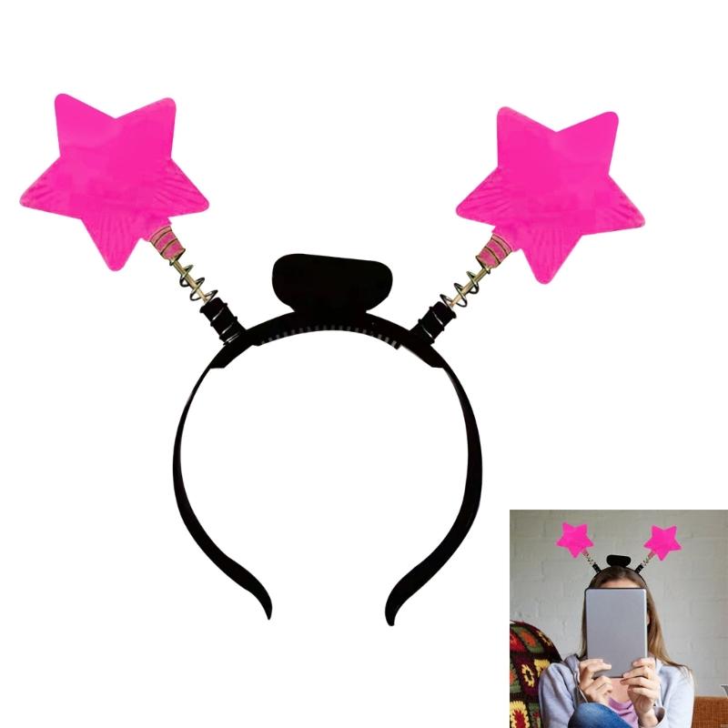 New Year Star Christmas Hair Hoop Fashion Statement Karaoke Party Star for Christmas Stage Photo Props