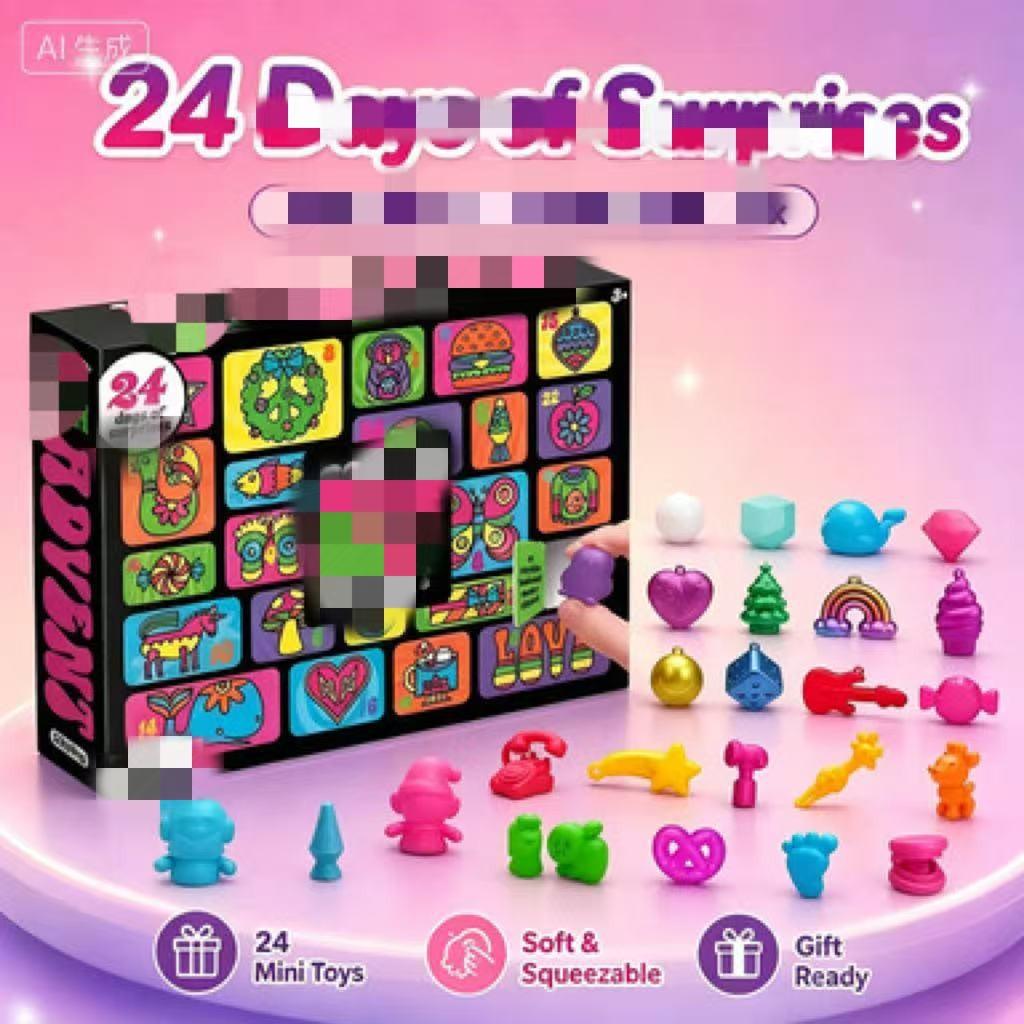 2026 Adventskalender Squishy Blind Box Stressabbau Spielzeug Kinder Weihnachten Countdown 24 Tage Überraschung Kreatives Geschenk