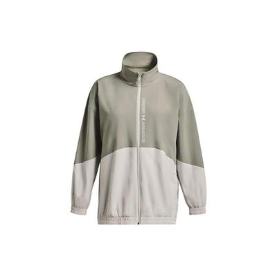 Color Block Woven Full Zip Training Retro Sports Jacket Women Jackets Green 1369890-504