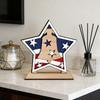 Solid Wood Handcrafted Patriotic Star Flag Decorative Item For Office Or Living Space Office Nationalistic Display