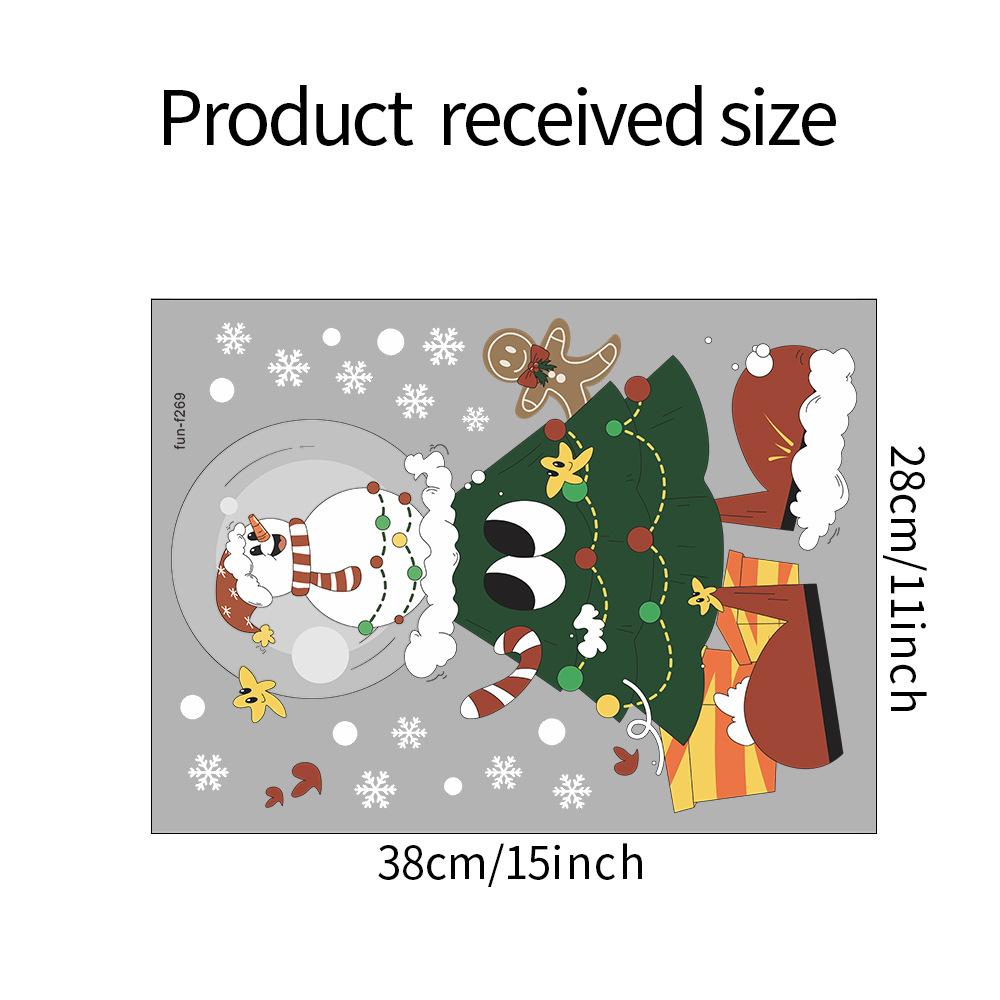 

Рождественская елка Снеговик Пряничный человечек Атмосфера Украшенные Стеклянные Окна Наклейки на Окна 28*38CM/fun-f269 UV