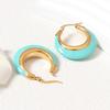 French Retro Tiffany Blue Drip Oil Hoop Earrings - Elegant Style