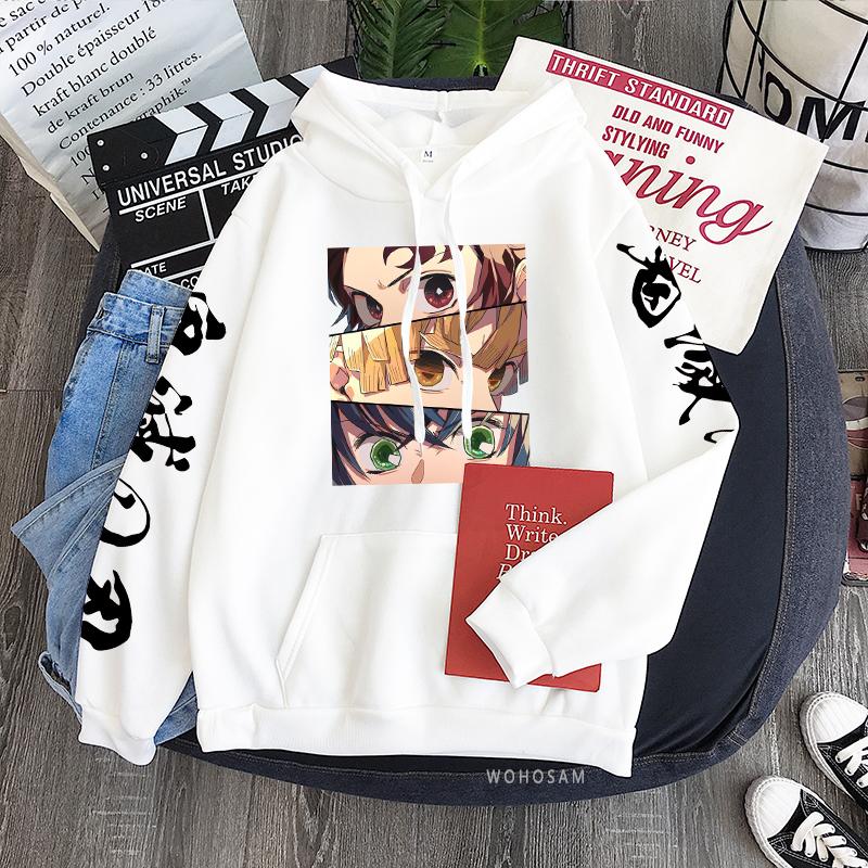 Japan Anime Demon Slayer Patchwork Hoodies Male Harajuku Cartoon Kamado Tanjirou /Agatsuma Zenitsu Fashion Streets Sweatshirts