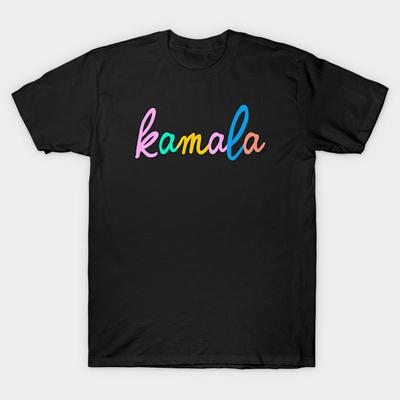Men Black Print T-shirt Super Large TShirt Kamala No-Cut Transfer Paper Print Cotton Tshirt