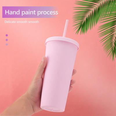 Bicchiere da caffè da 720 ml con coperchio e cannuccia Tazza da caffè da viaggio sottovuoto a doppia parete Tazza da acqua riutilizzabile a tenuta stagna a bocca larga
