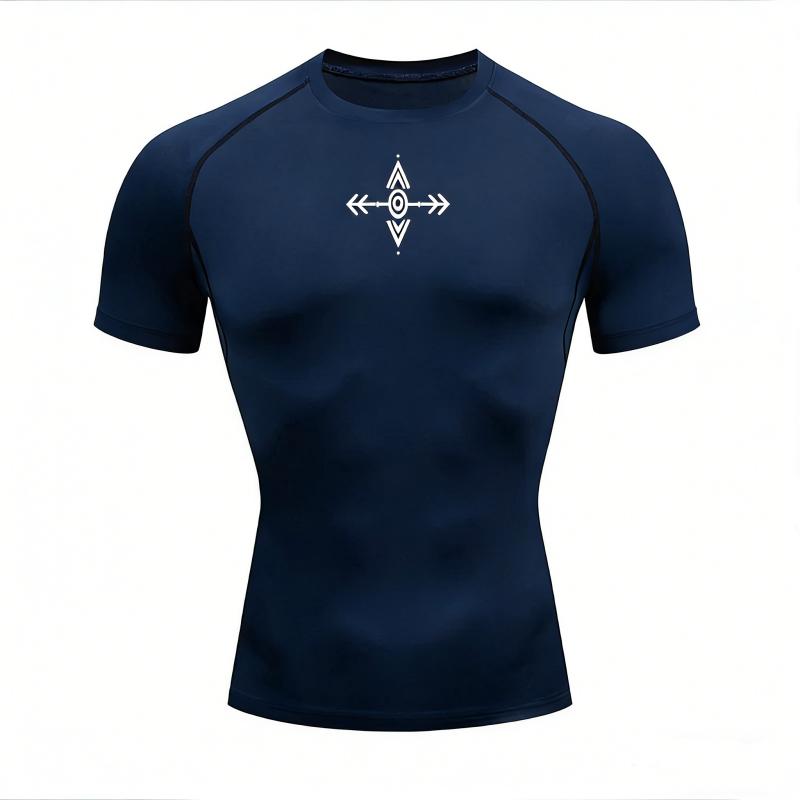 Quick Dry Men's Running Shirt Moisture Tight Sweat-Absorbent Fashion Jogging Wicking Athletic Top Breathable Lightweight Fitness Tee