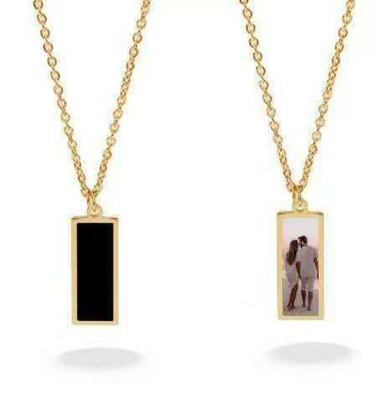 Personalized Color-Changing Stainless Steel Necklace for Men & Women - Custom Photo Christmas Souvenir