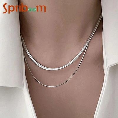 Double-Layer Snake Bone Chain Necklace for Women Gold Color Silver Color Luxury Niche Necklaces New Female Jewelry Accessories