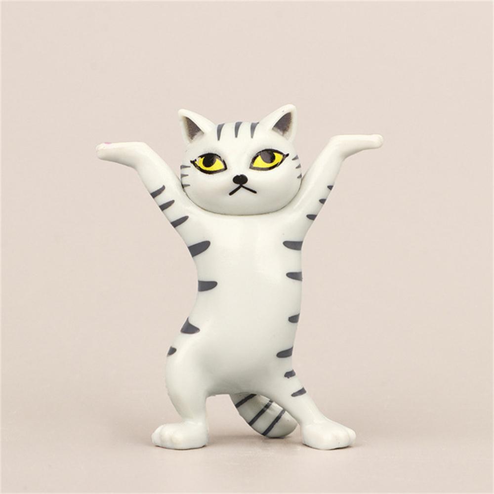 Funny Cat Doll Ornaments Kawaii Cats Pen Holder Plastic Crafts Earphone Support For Room Office Desk Accessories Home Decoration