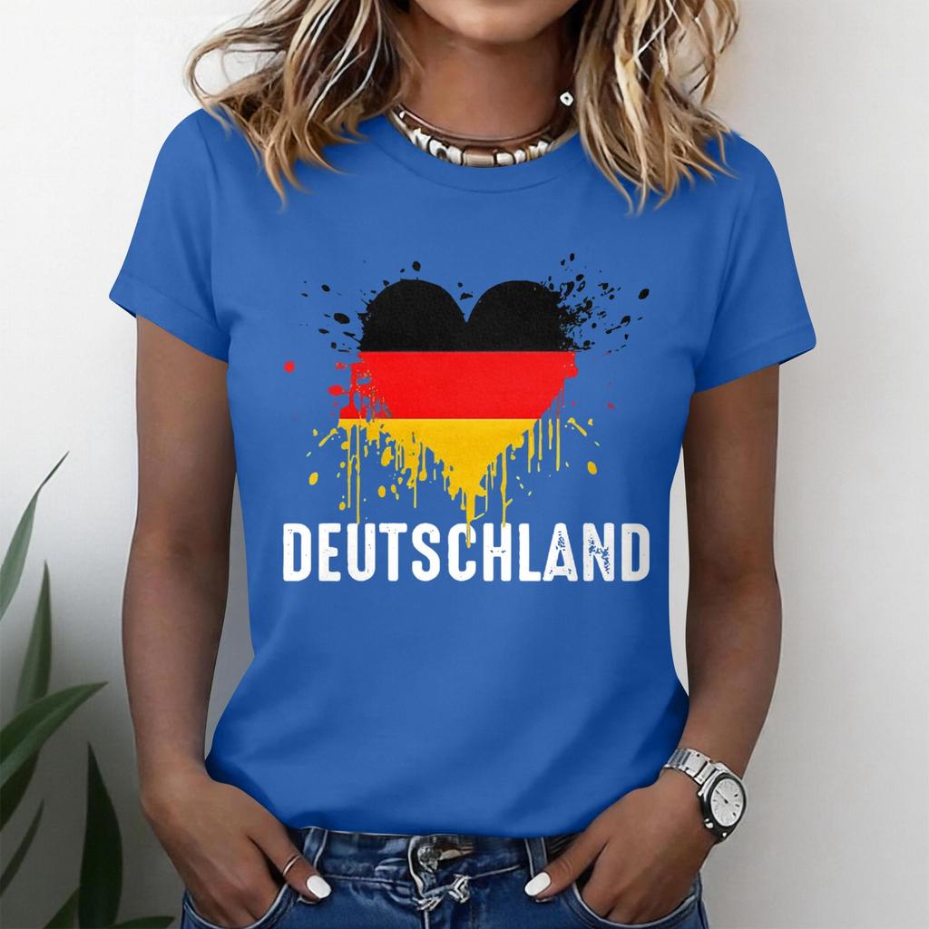 Women's Casual Short Sleeve T-Shirt Crew Neck Graphic Print Lightweight Soft Fabric Relaxed Fit Top for Everyday Wear