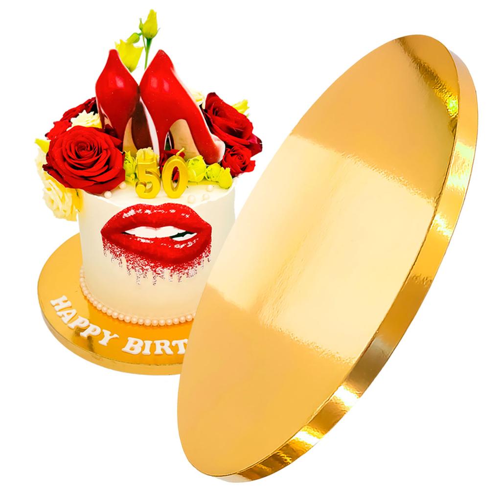 Cake Board Base Gold 30 Cm 1,2 Cm Set 5 Pcs Cake Drum Round Luxe Brand4cake
