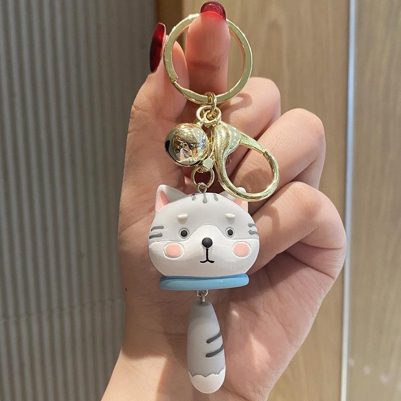 Cartoon Blush Resin Small Animal Keychain Women'S Fashion Car Key Chain Creative Couple Bag Pendant