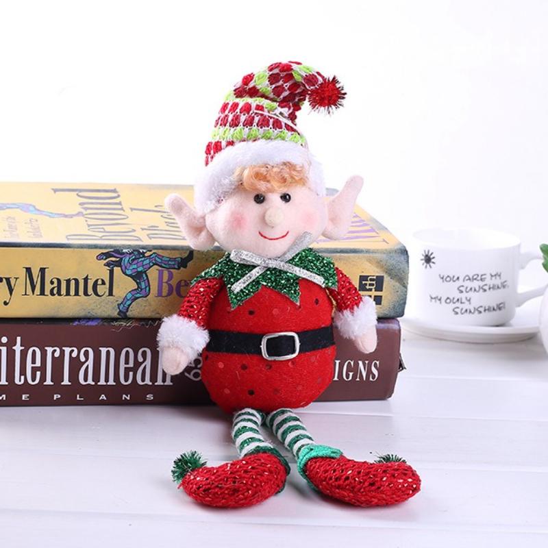 New 34CM Long Legged Cartoon Elf Doll Xmas Tree Pendants Window Decoration Christmas Party Ornament New S Gifts Home Decor