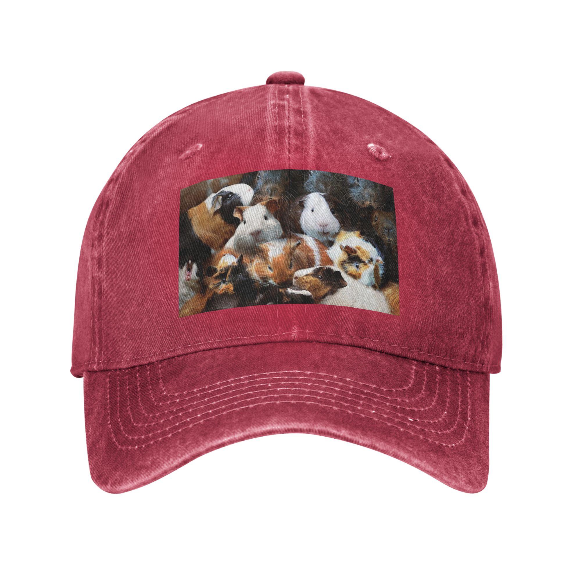 Guinea Pigs Baseball Caps Fashion Denim Hats Outdoor Adjustable Casquette Sports Baseball Cowboy Hat for Unisex Women One Size