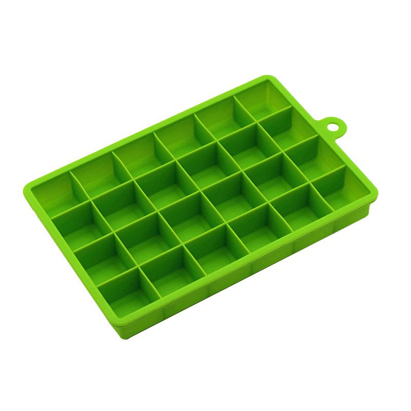 24-Compartment Food-Grade Silicone Ice Cube Tray with Lid - Easy Release Square Ice Mold