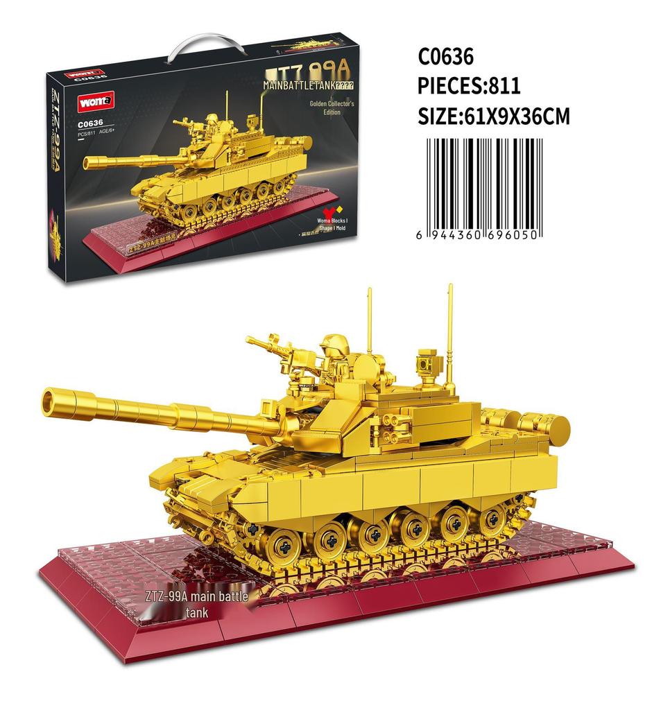 Military Tank Building Blocks Model Toy - Armored Vehicle Assembly Interlocking Set for Kids