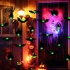 Cool Halloween Bat Patterns 12 Pcs Hanging Bats Decorations with Glowing Eyes, 3D Realistic Spooky Premium Material Decor Fake Flying for Haunted