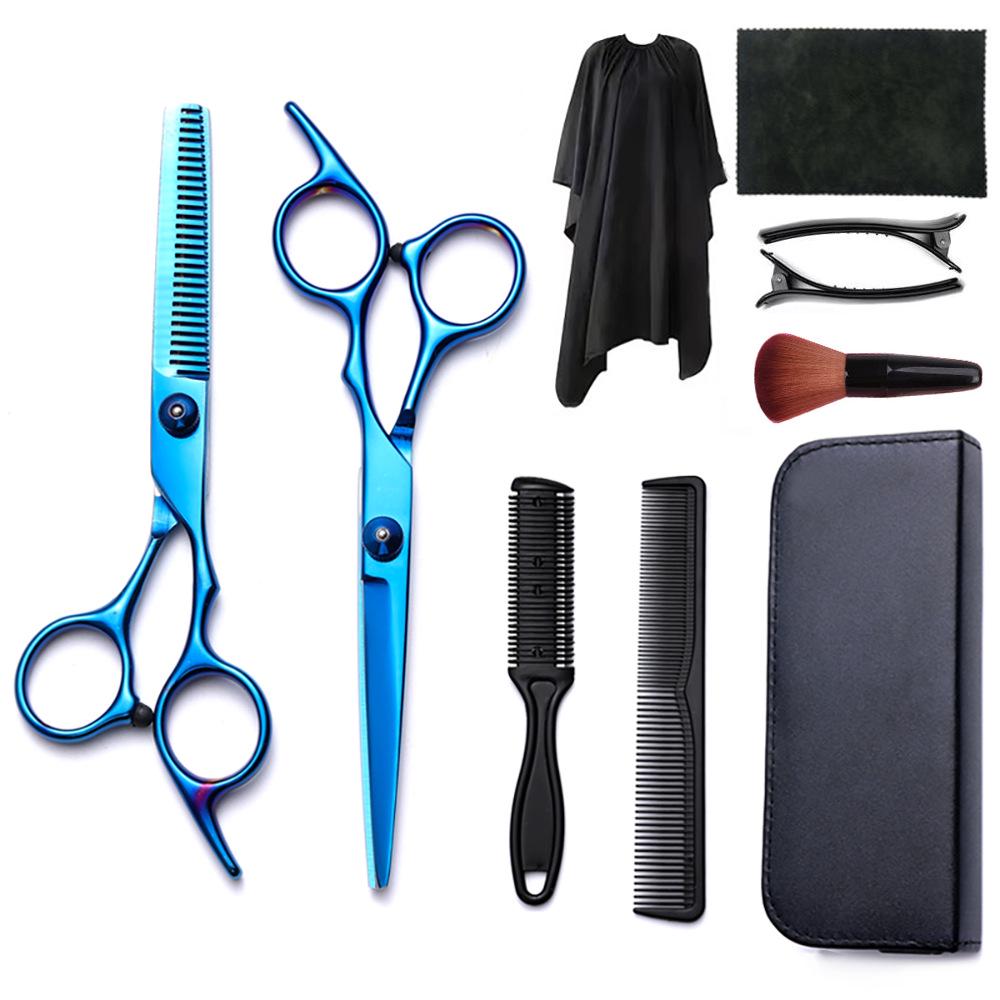 Hairdressing Scissors Set: Colored Straight-Tooth & Thinning Bangs Scissors for Professional Stylists