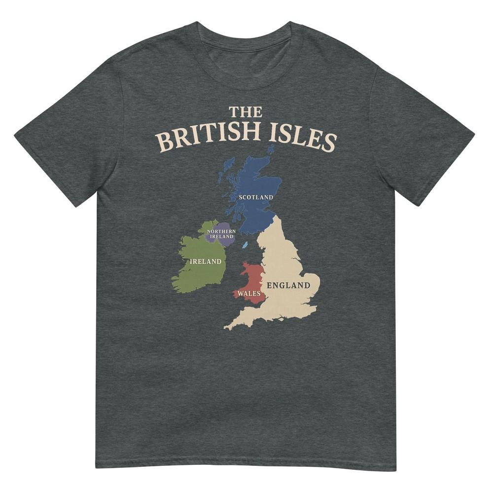 British Isles Sea Ireland Scotland Wales England Map Coins Tshirt