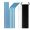 Mixing Color Reusable Metal Drinking Straws 304 Stainless Steel Straw Set with Cleaner Brush Bar Drinkware Party Accessory