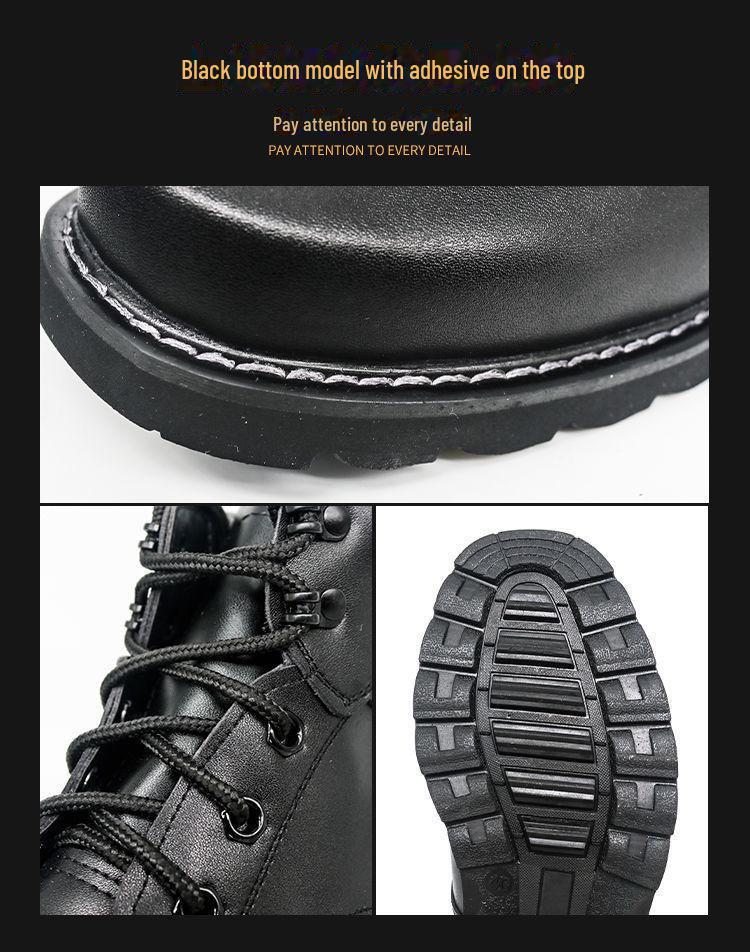 Pánské zimní bojové boty z pravé kůže s vlněnou podšívkou a vojenským háčkem