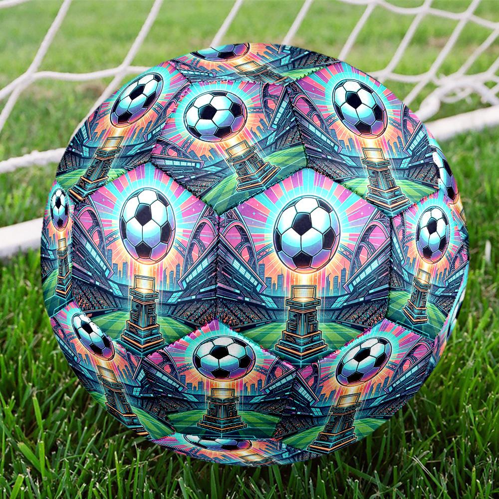 1pc Futuristic Soccer Trophy Size 5 Soccer Ball Professional Lightweight Durable Match Training Football Indoor &Outdoor Sports BallTraining Ball y57