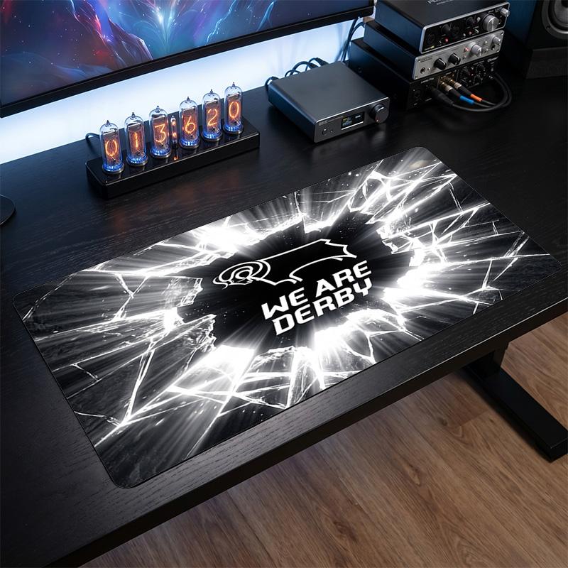 Derby County Fußball Druck Großes Mauspadd, Anti-Rutsch Erweitertes Gaming Schreibtischmatte für Büro Zuhause