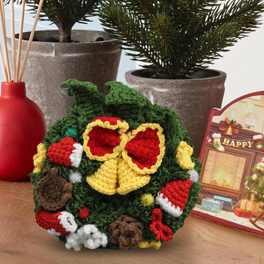Christmas Crochet Kits Crocheting Craft Set Pendant Handmade for Beginners DIY Doll