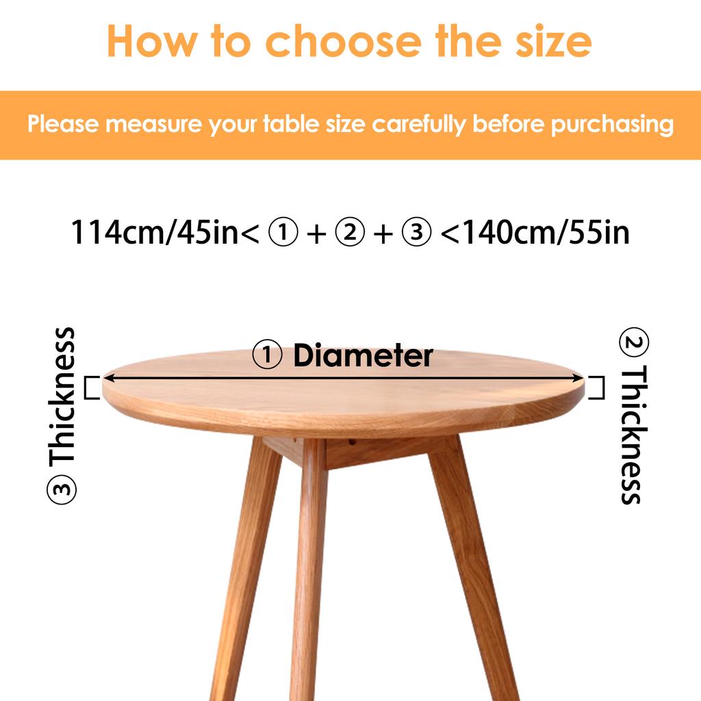 Round Tablecloth Wood Texture Tablecloths Elastic Fitted Home Round Table Cover Waterproof Oil-Proof Reusable Tablecloths