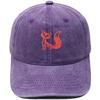 Tegneserie ræv broderet baseballkasket vasket retro dad hat til mænd og kvinder afslappet udendørskasket