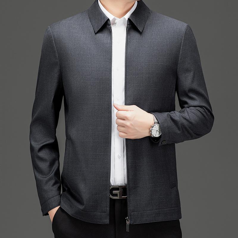 Wool Jacket for Men, Leading Cadres, Civil Servants, Middle-aged and Elderly Fathers' Coats, Loose Large Size Wool Tops for Dads