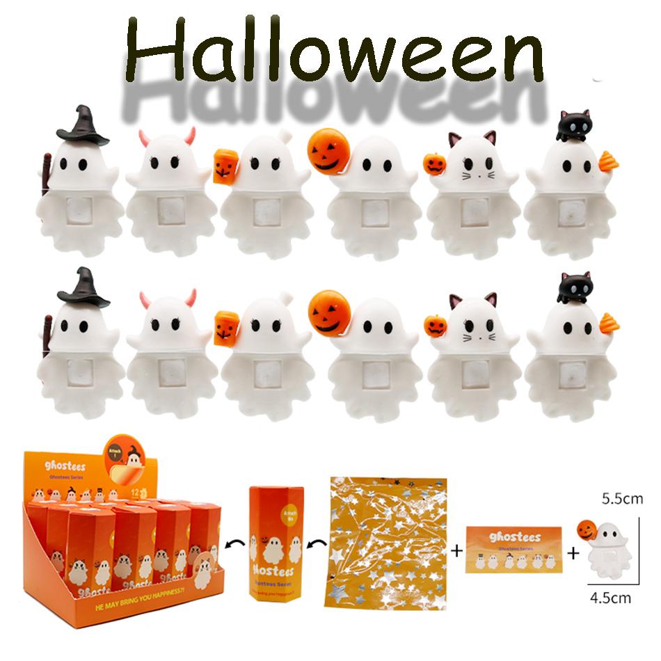 Ghostees Mystery Phone Buddy Cute Halloween Phones Decor Blind Box Collect Hippers Action Figure Mystery Toys Kid Surprise Gifts