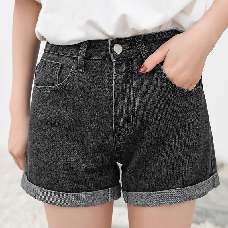 2021 Summer High-Waist White Denim A-Line Shorts for Women – Loose, Slimming Fit