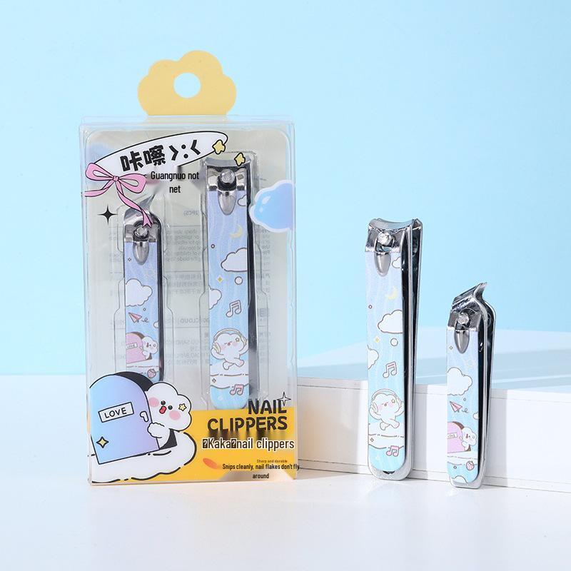 2026 Cartoon Boxed Angled Flat Anti-Splash Nail Clippers Set for Girls