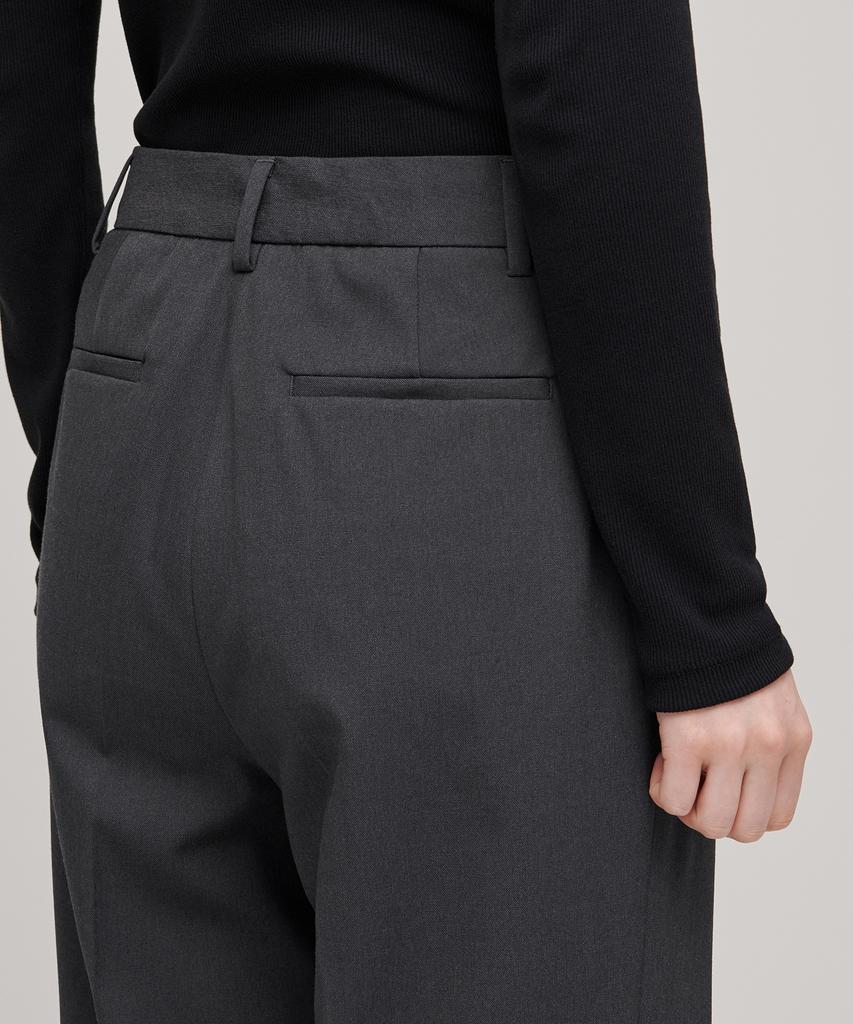 MUSINSA STANDARD WOMAN Women'S Straight Hidden Banding Slacks [Gray]